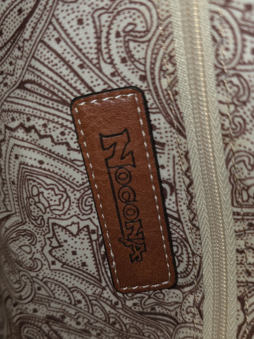 Aztec Pattern Tote with Embossed Cross Accent - Leather, Conceal Carry Purse